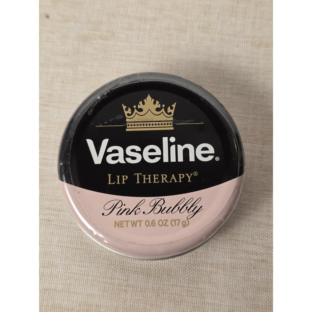 Vaseline Lip Therapy Pink Bubbly, Limited Edition Lip Balm Tin, 0.6 oz Sealed